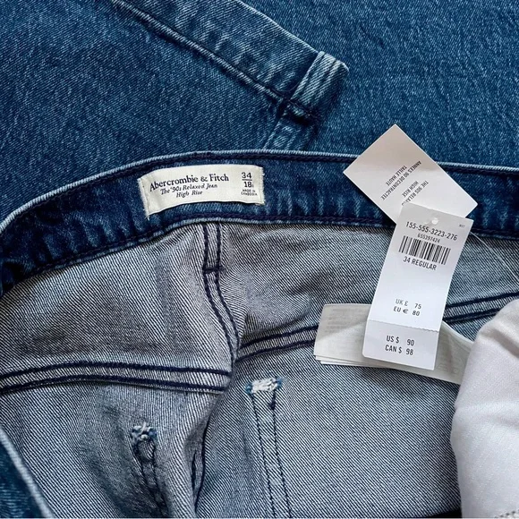 Abercrombie & Fitch Blue The ‘90s Relaxed Jean High Rise NWT - Picture 4 of 8